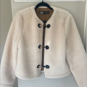 Zara Cream and Brown Coat